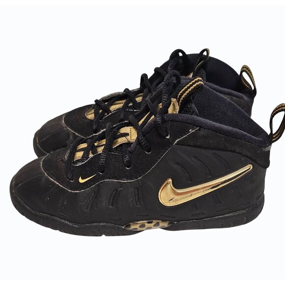 Nike Air Little Posite Pro 2018 Color-Metallic Gold Black Size 10 C #843769-010 - Picture 4 of 8